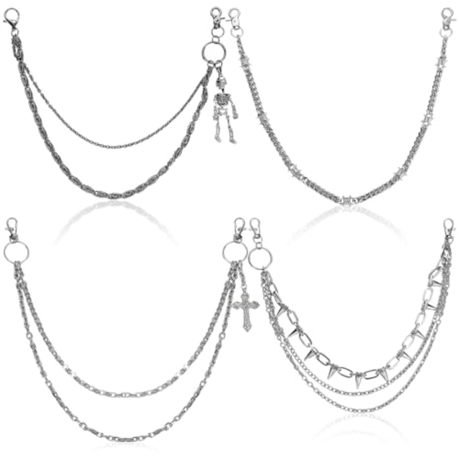 Belt Mens Fashion - 4 Pcs Punk Layered Pants Chain