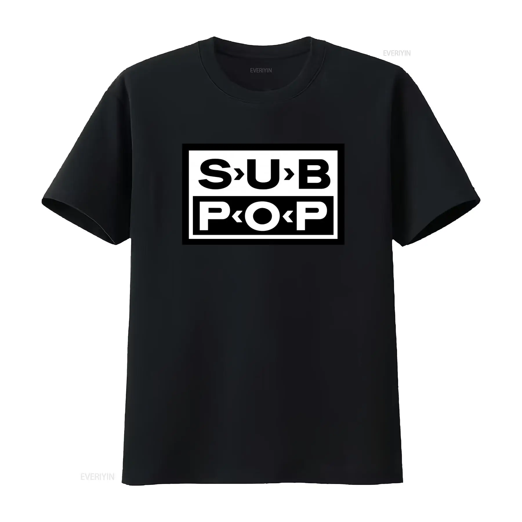 Men'S Fashion Logo - Sub Pop Logo T Shirt Black
