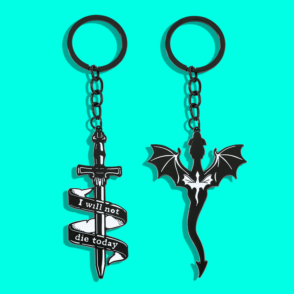 Men Fashion Key - Fourth Wing Black Dragon Keychain Pendant
