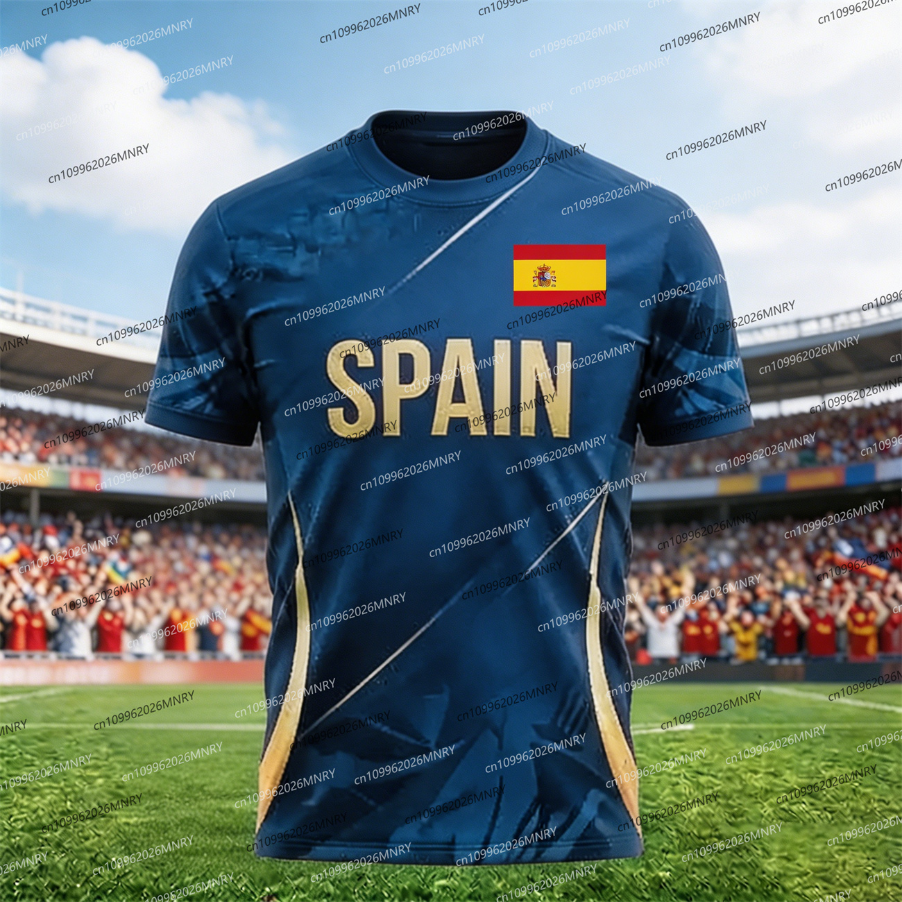 Men'S Fashion Logo - 2026 Spain Flag Emblem tshirt Fan