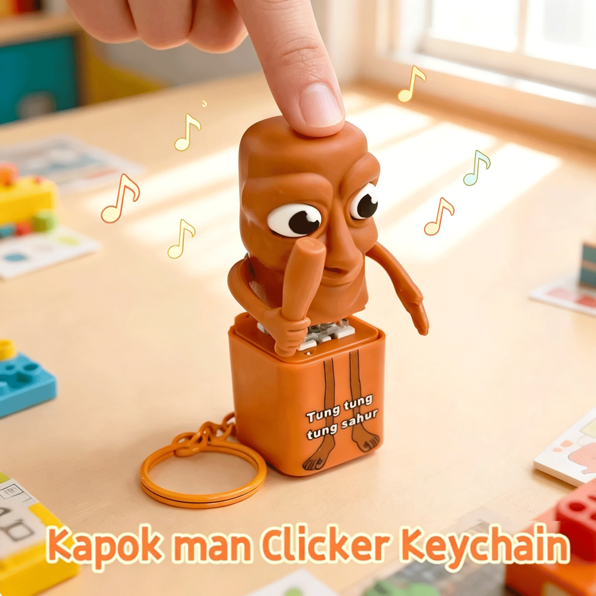 Men Fashion Key - Tung tung tung Sahur Keychain Wooden