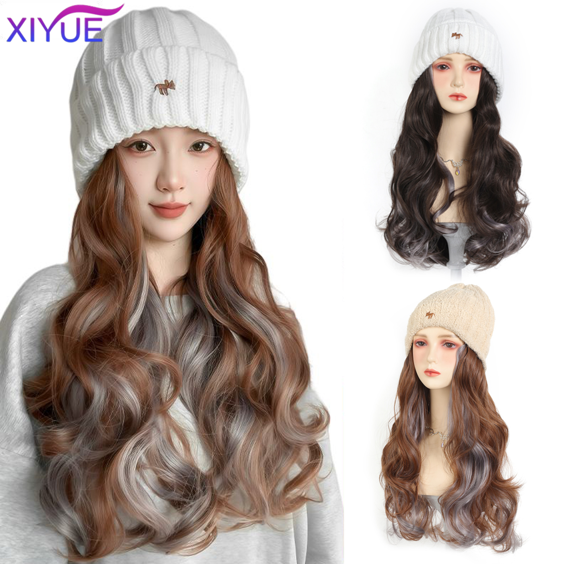 Beanie Winter Hat - XY Synthetic Hat Wig Beanies Hat