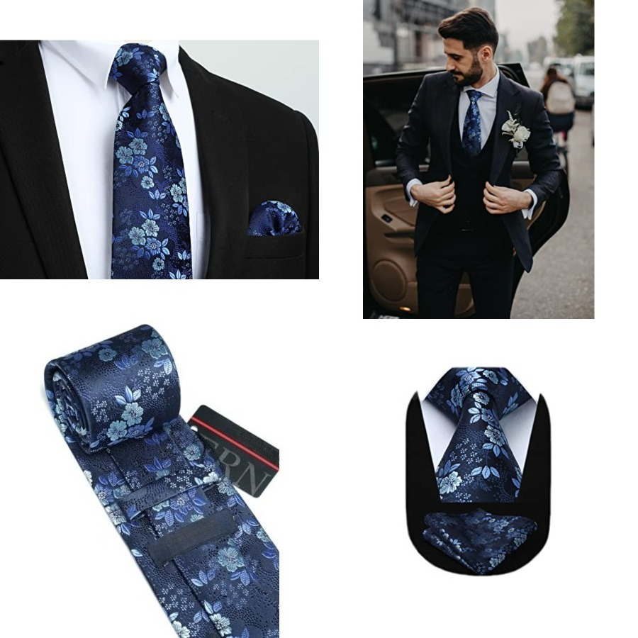 Men'S Fashion Box - Men Floral Ties Woven Classic 3.4