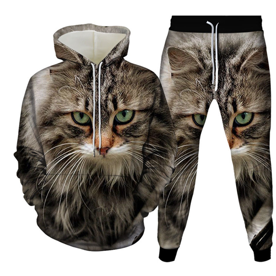 Men'S Fashion Clothing - Autumn Funny Animal Cat 3D Printed
