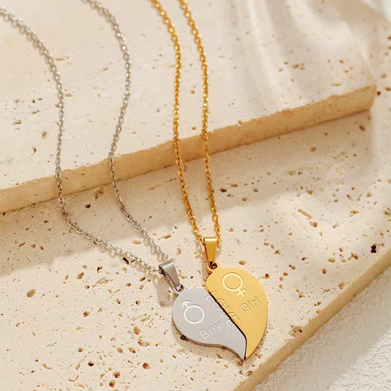 Couple's Gold And Silver Heart - Mens Fashion Combination のレビューと価格
