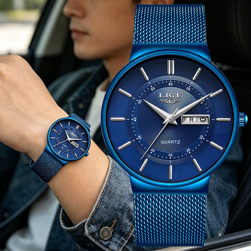 LIGE Man Watch 2026 Simple Fas - Men'S Fashion Week 2026 のレビューと価格