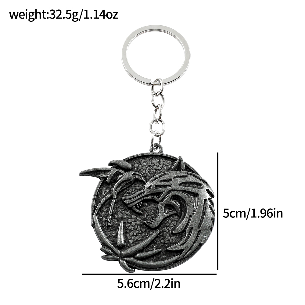 Vintage Wolf Head Keychain Gam - Men Fashion Key のレビューと価格