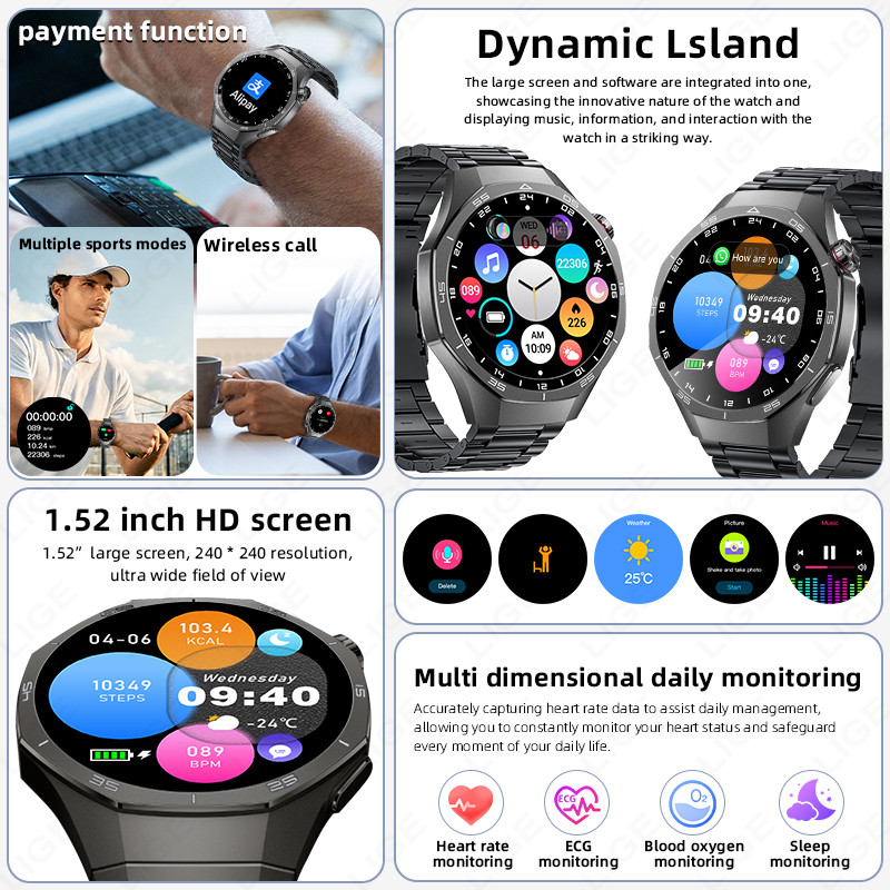 LIGE ECG Smart Watch For Andro - Men'S Fashion Week 2026 のレビューと価格
