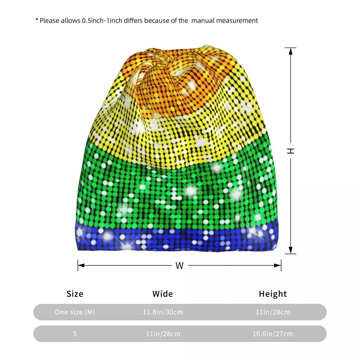 Faux Glitter Rainbow Pride Fla - Beanie Winter Hat のレビューと価格