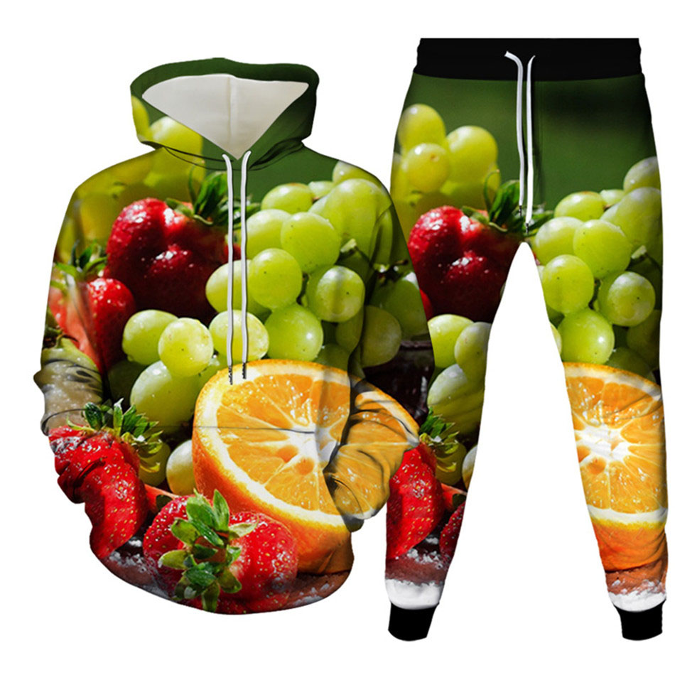 Fruit 3D Printed Hoodie Suit A - Men'S Fashion Clothing のレビューと価格