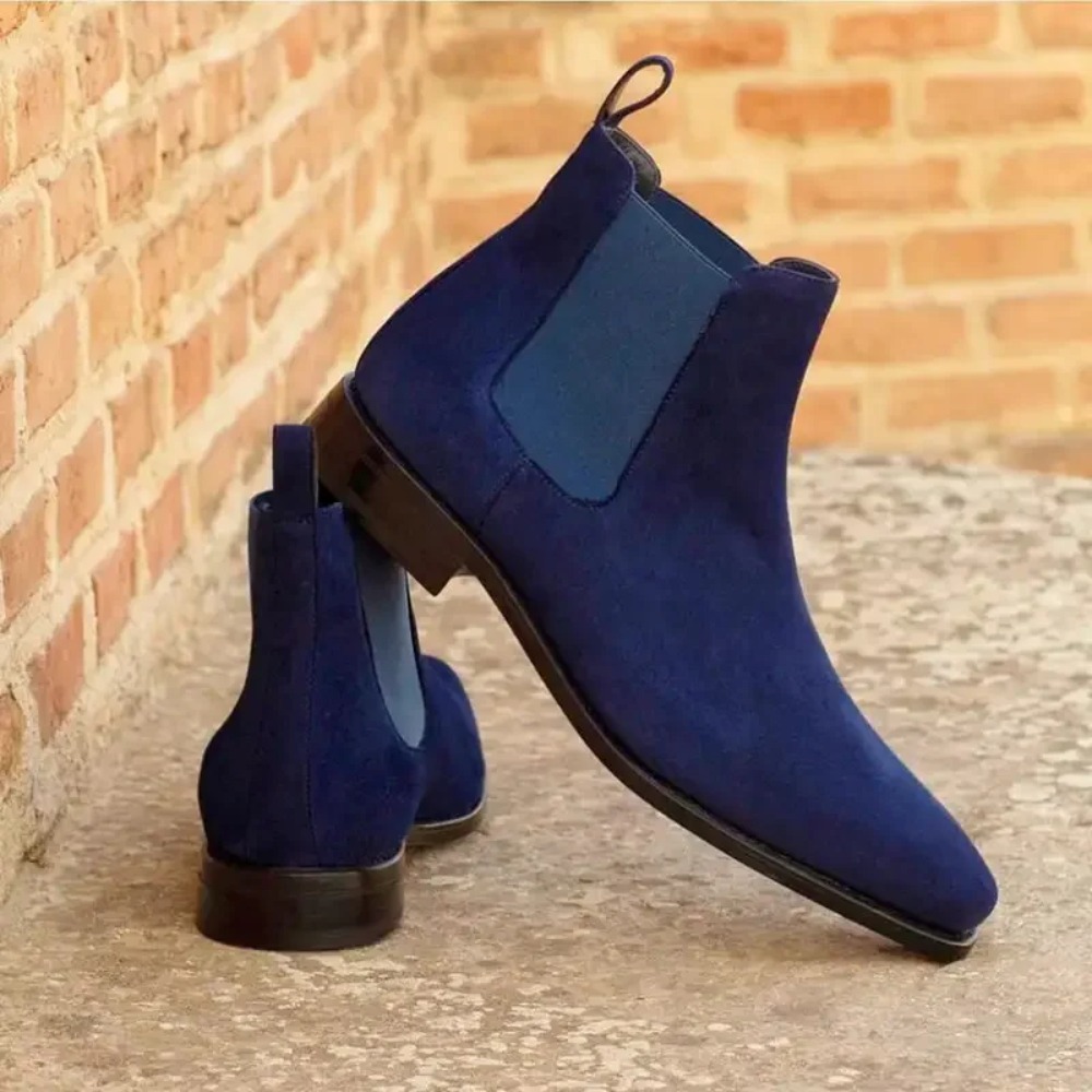 Chelsea Boots Men Blue Faux Su - Men'S Fashion For 30 Year Olds のレビューと価格