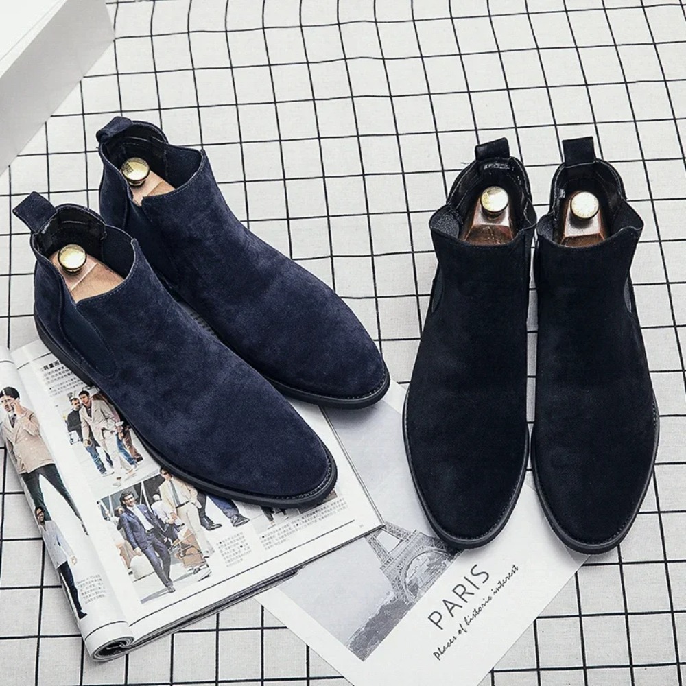 Chelsea Boots Men Blue Faux Su - Men'S Fashion For 30 Year Olds のレビューと価格