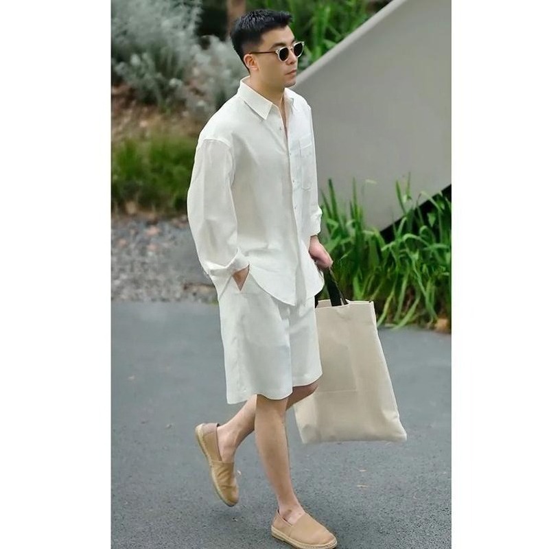 Summer Casual Set Lyocell Line - Mens Fashion Suits のレビューと価格
