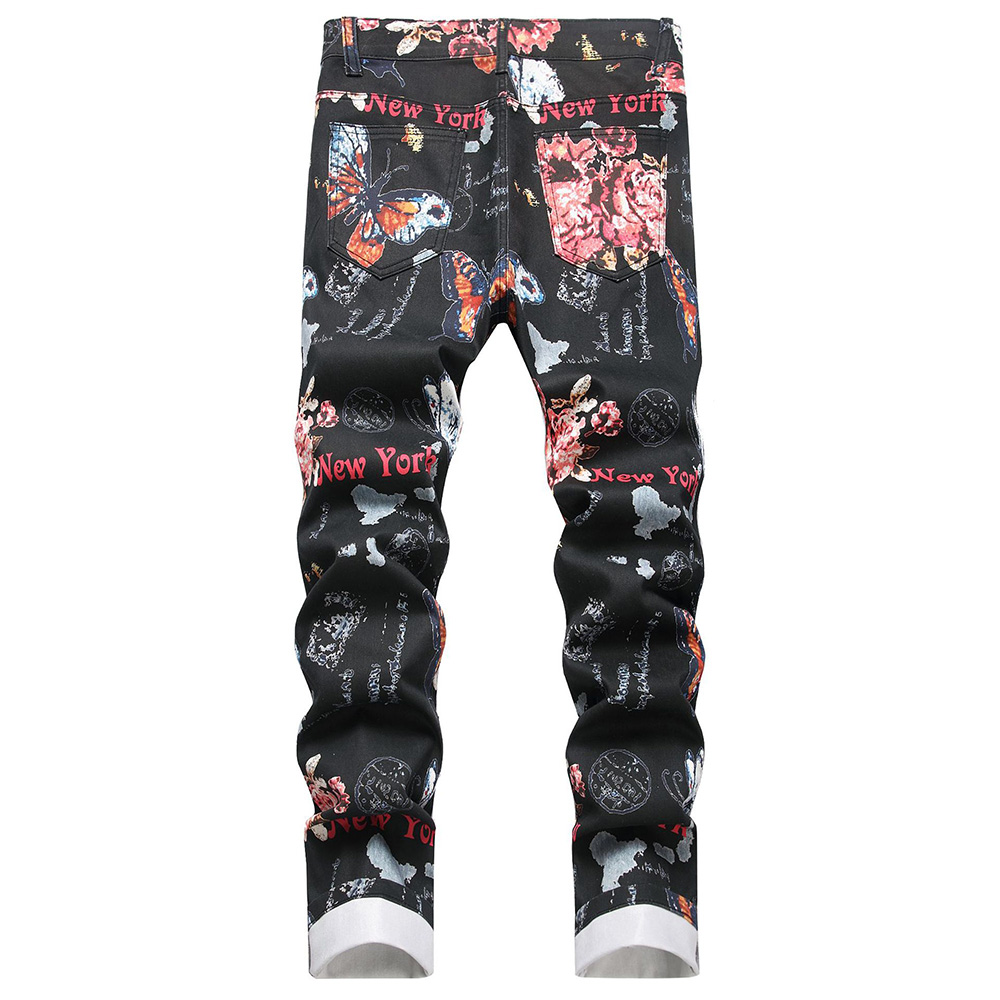 Men Digital Print Jeans Fashio - Men'S Fashion New York のレビューと価格