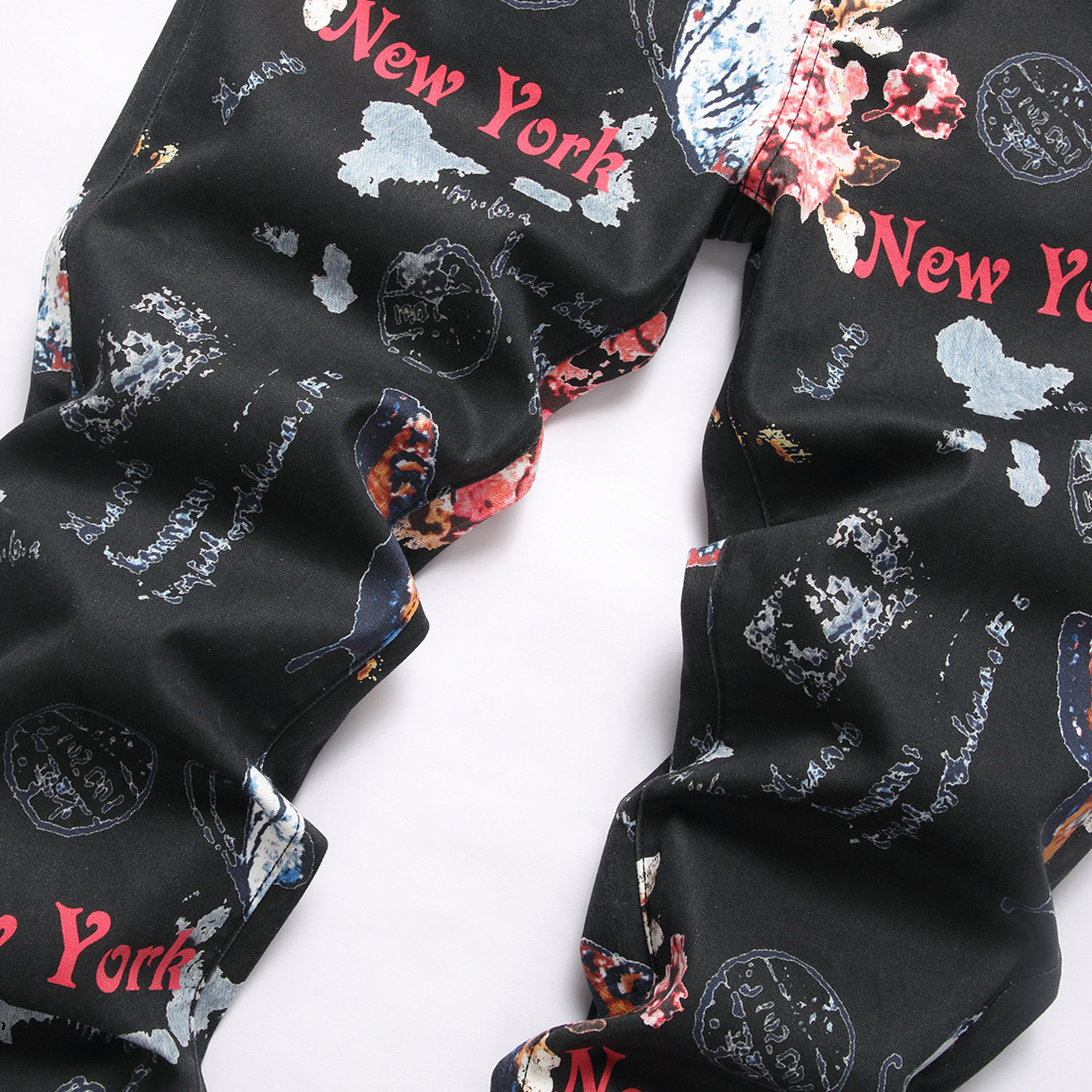 Men Digital Print Jeans Fashio - Men'S Fashion New York のレビューと価格