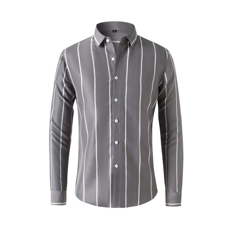 Men's Striped Dress Shirt Long - Men'S Fashion Clothing のレビューと価格