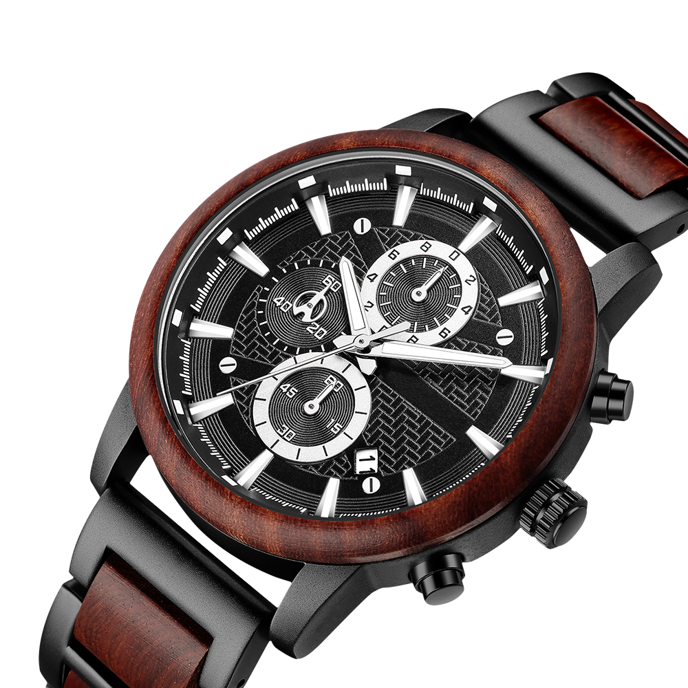 Alloy & Wood Combined Strap Wa - Mens Fashion Combination のレビューと価格