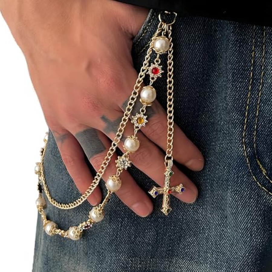 Punk Wallet Chain with Rhinest - Men Fashion Key のレビューと価格