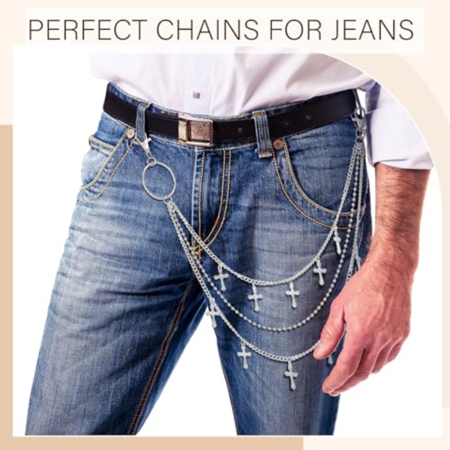 6 Pcs Jeans Chain Belt Waist P - Belt Mens Fashion のレビューと価格