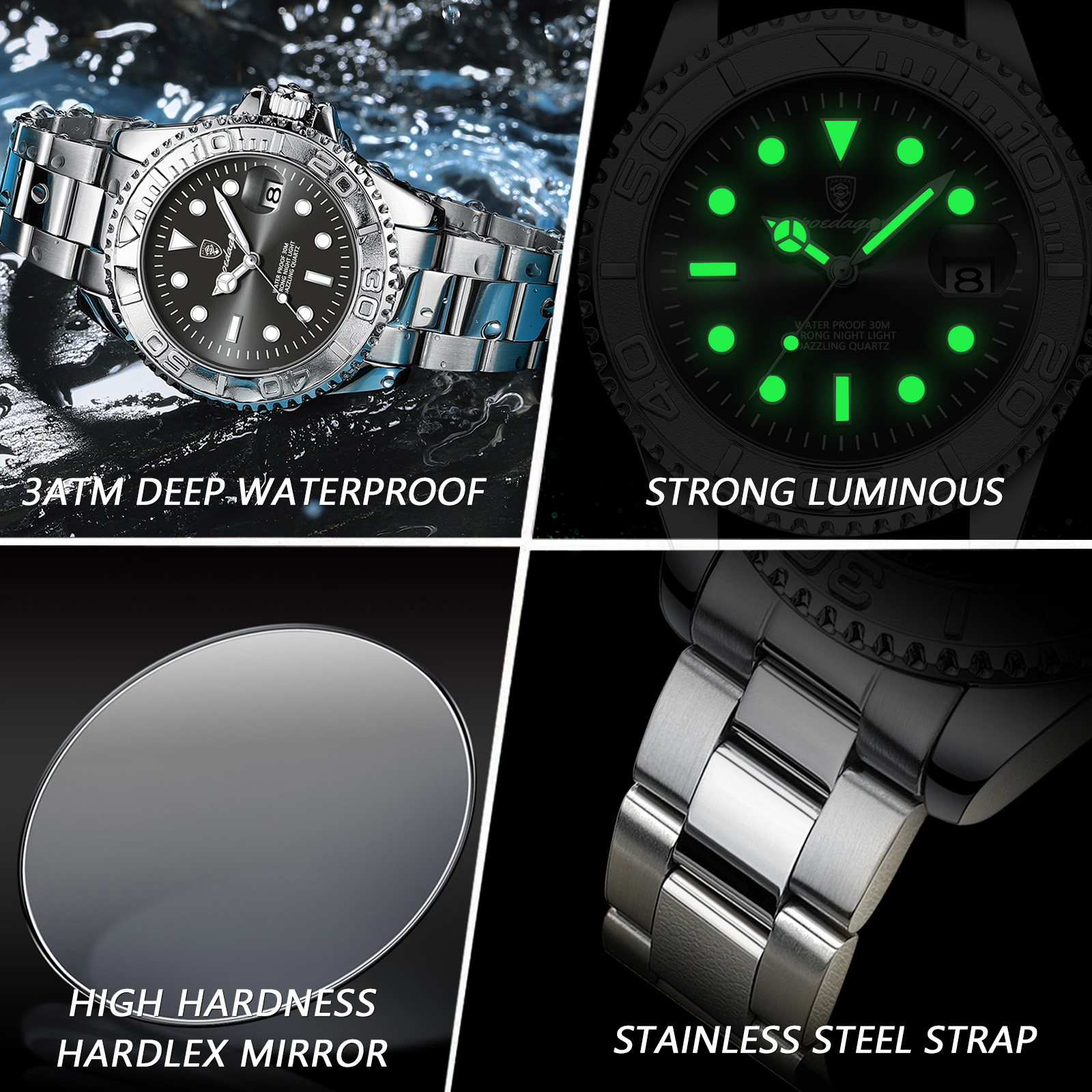 POEDAGAR Fashion Male Watch Lu - Men'S Fashion Box のレビューと価格