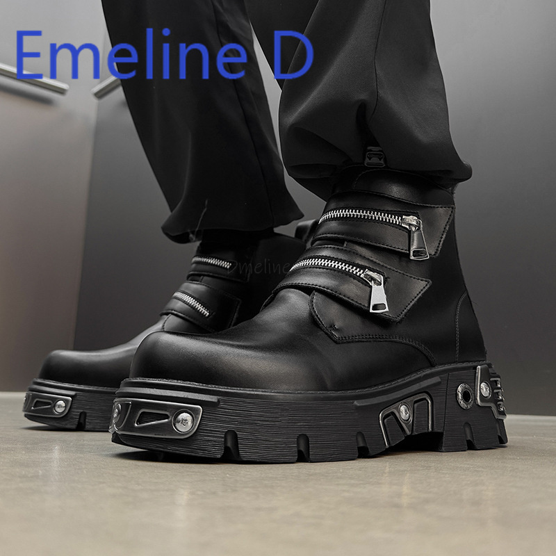 Dark Punk High Top Shoes Fashi - Belt Mens Fashion のレビューと価格