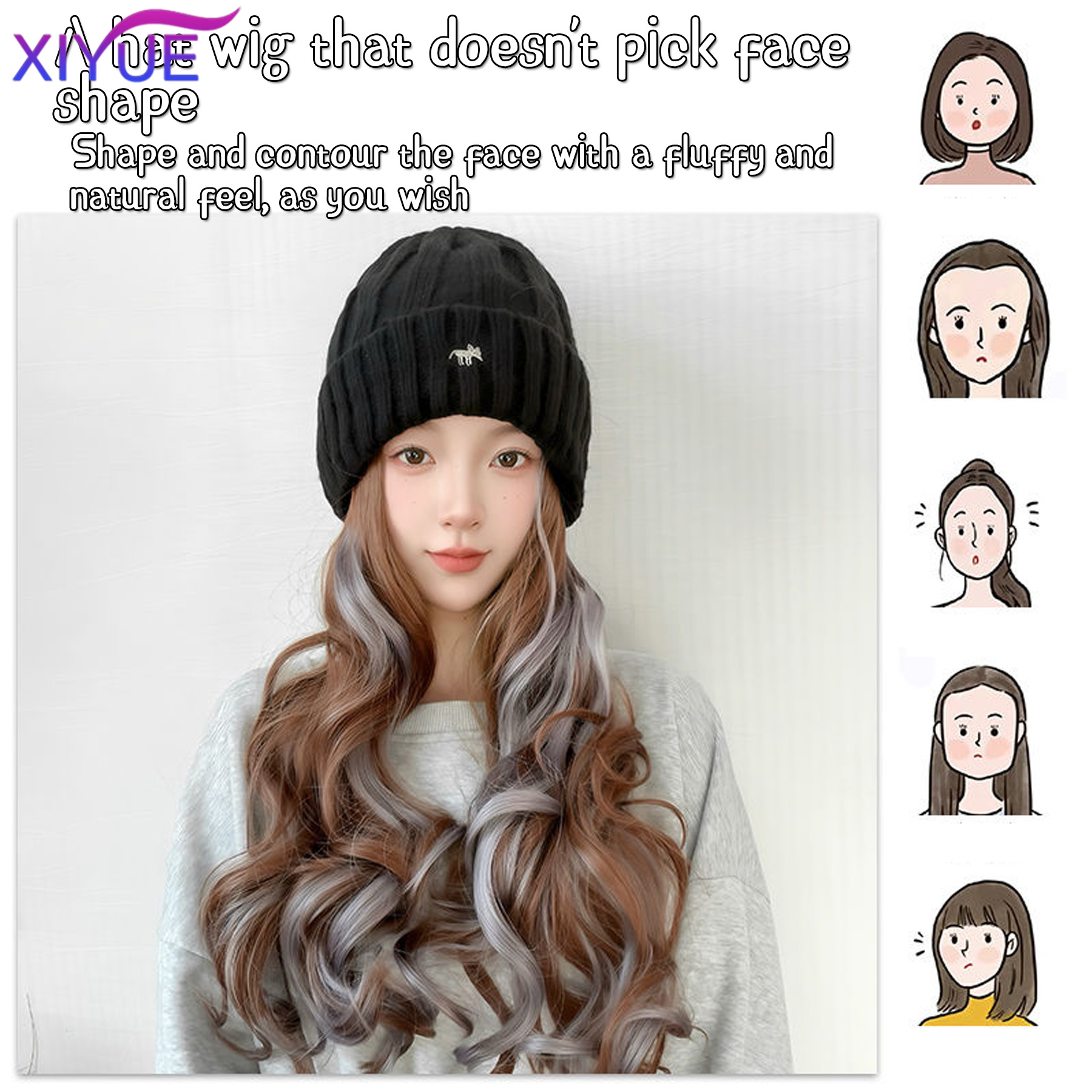 XY Synthetic Hat Wig Beanies H - Beanie Winter Hat のレビューと価格