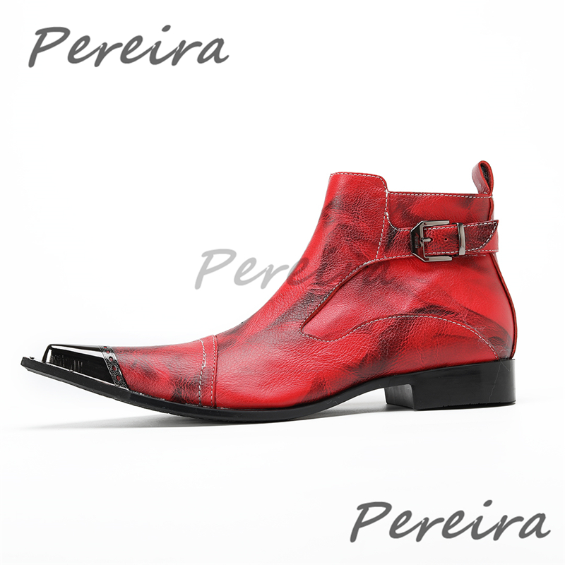 Red Black Iron Pointy Toe Men' - Belt Mens Fashion のレビューと価格