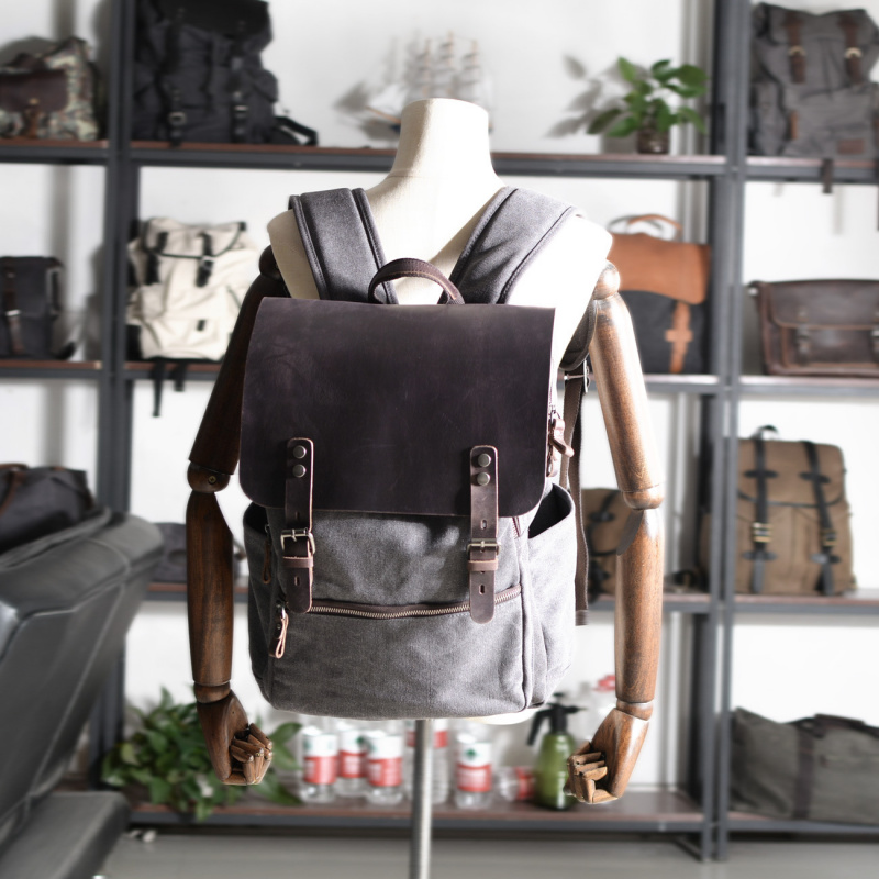 Retro men's backpack, double s - Men Fashion Key のレビューと価格
