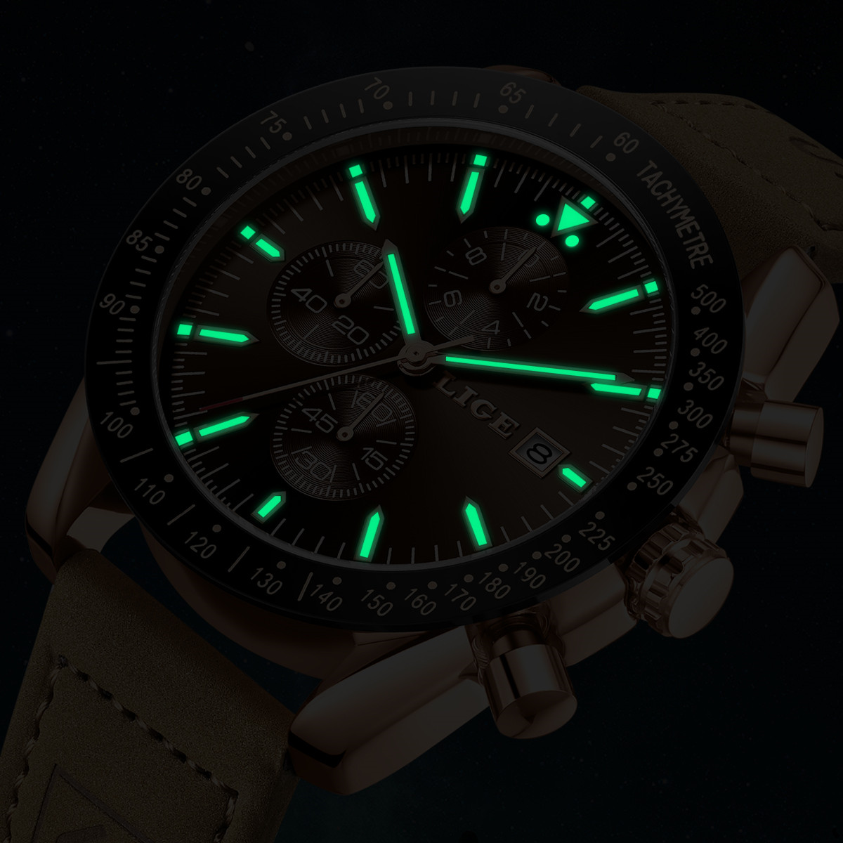 LIGE Leather Watches Men Fashi - Men'S Fashion Box のレビューと価格