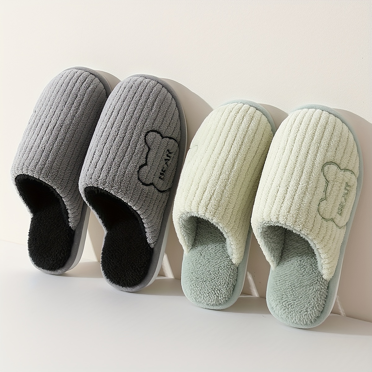Winter Warm Plush Slippers Men - Mens Fashion Modern のレビューと価格