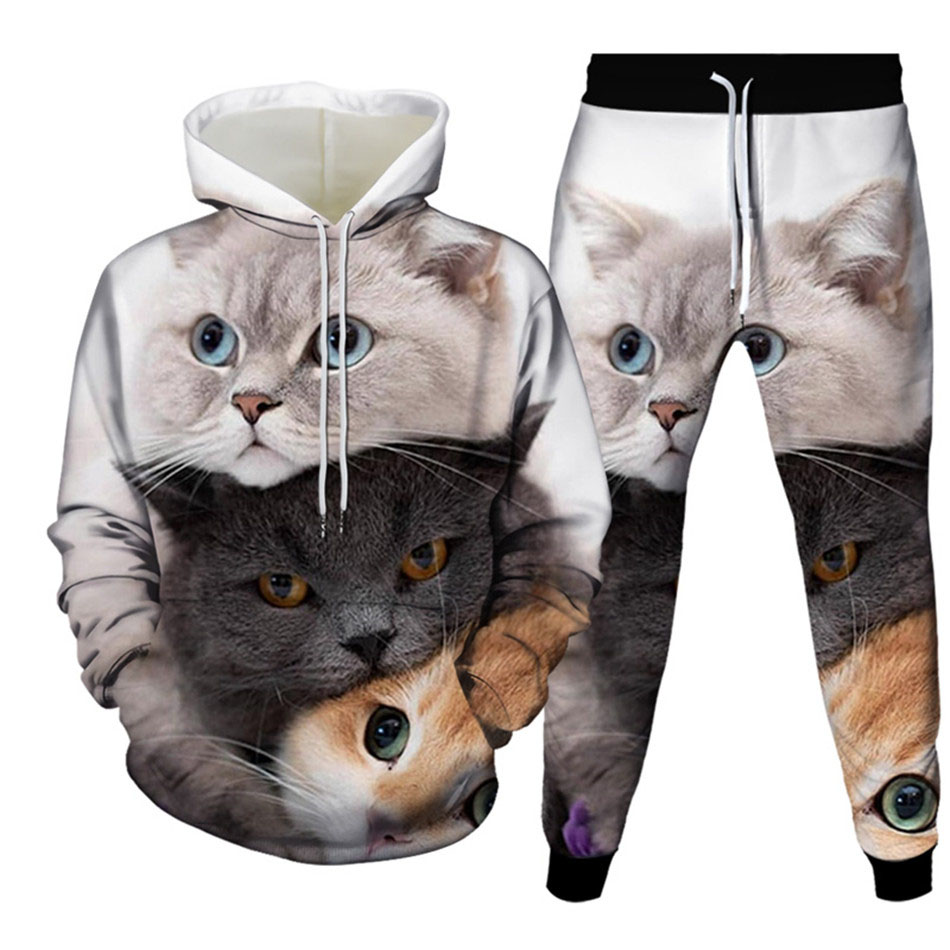 Autumn Funny Animal Cat 3D Pri - Men'S Fashion Clothing のレビューと価格