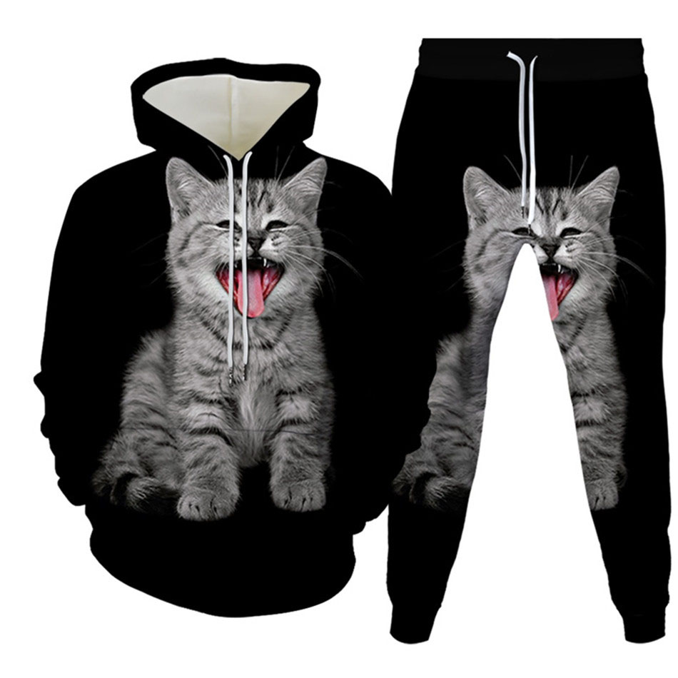 Autumn Funny Animal Cat 3D Pri - Men'S Fashion Clothing のレビューと価格