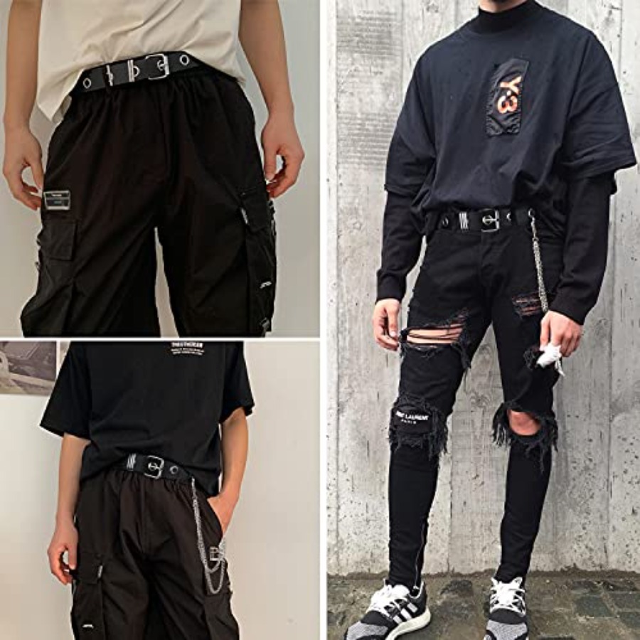 FIORETTO Grommet Leather Belt  - Belt Mens Fashion のレビューと価格