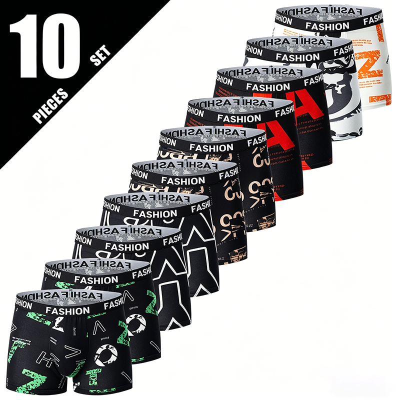 10Pcs Men's Fashionable Printe - Mens Fashion Combination のレビューと価格